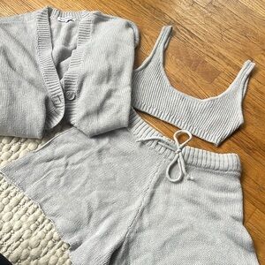weworewhat 3 piece knit set, gray - never worn